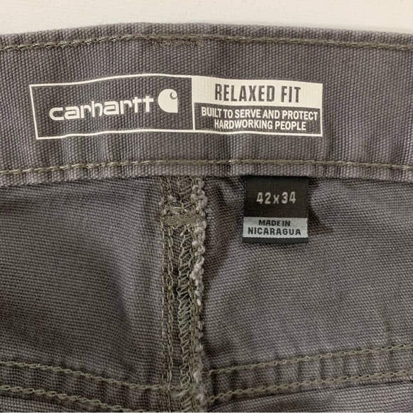 Carhartt Rugged Flex Relaxed Fit Canvas 5-Pocket Dark Gray Work Pants - 42 x 34 - Picture 4 of 5